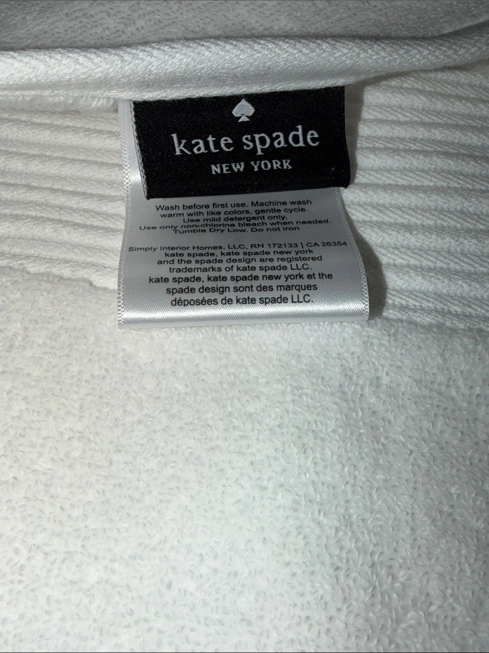 kate spade White Bathroom Linen Set